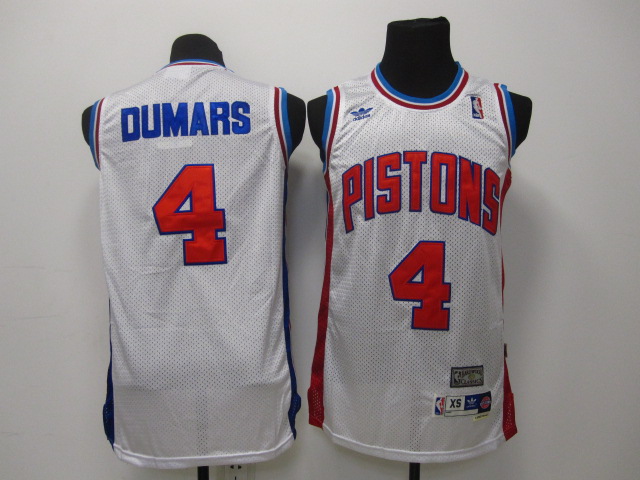  NBA Detroit Pistons 4 Joe Dumars Swingman Throwback White Jersey